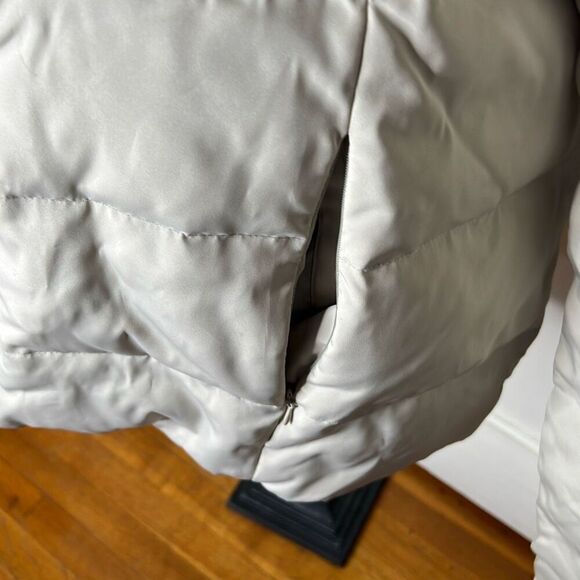 Crazy Horse Liz Claiborne Down Feather Puffer Jacket Fur Hooded Tan Medium - Picture 3 of 6